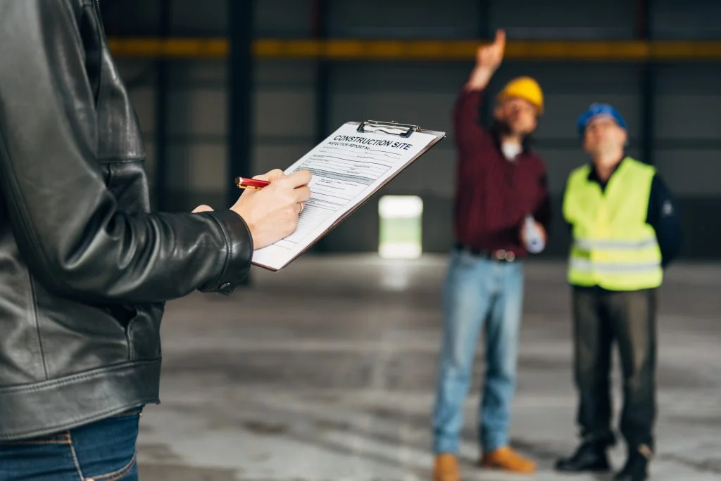 construction site inspector making report scaled